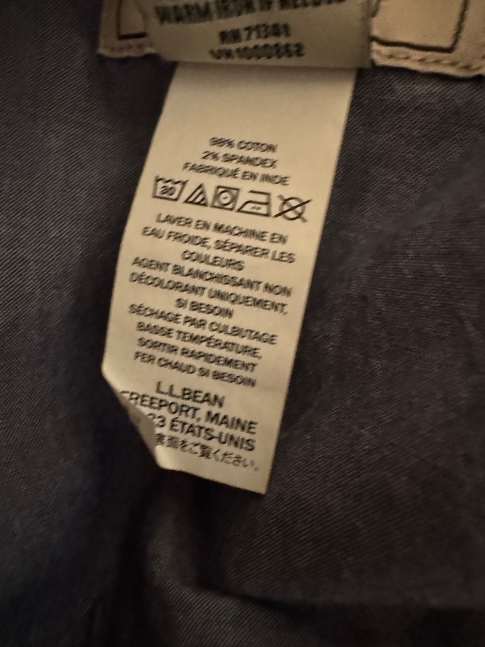 LL Bean Mens Khaki Sandwashed Standard Fit Shorts- 40 W, 9 Inch- worn 2x - Picture 8 of 8